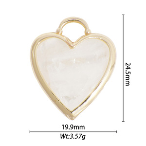Crystal Heart And Star Charms Natural Stone Bezel Setting Pendant For Jewelry Making Unisex Everyday Wear - Product Image 3