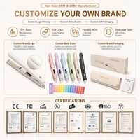 Torlin Ivory Factory Electric Salon Korean Curling Iron dengan Pelat Penjepit Cembung, Kontrol Suhu Digital & Tegangan Universal
