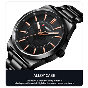 Montre-bracelet décontractée CURREN 8407 pour homme, classique, étanche, lumineuse, en acier inoxydable, avec verre en alliage, mouvement à quartz - Product Image 3