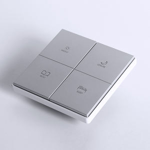 Zuhause/Hotel/Büro 90MM Typ UK Standard 12V DC Vertikales Aluminium Gebürstetes 4-Knopf Silber Gold Farbe Big Button Schalter - Product Image 1