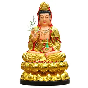 Statue de bouddha Guanyin en résine, fabrication artisanale, vente en gros, décoration de bouddha à la maison