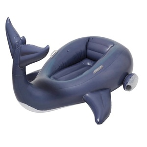 PVC Inflatable Blue Whale Pool Float 142*116*83 CM for Kids Summer Outdoor Swimming Pool Water Playing Fun - Product Image 3