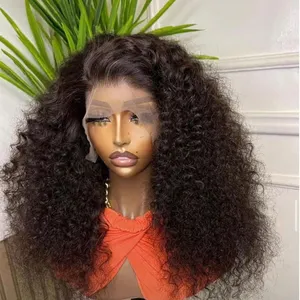 Wet Wavy Jerry Curly Brazilian Hair Wigs Transparent Full Lace Wig With Baby Hair