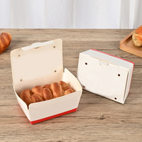 Boîte d'emballage personnalisée pour frites et hamburgers, biodégradable, pour la restauration rapide, boîte à hamburger, emballage en papier kraft