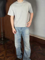 T-shirt en coton Sea Island de haute qualité, logo personnalisé imprimé DTG, design surdimensionné