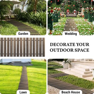 Carbonized Wood Rollable Garden Walkway Outdoor Floating Easy Installation Rustic Style Decking <b>Boards</b> - Product Image 4