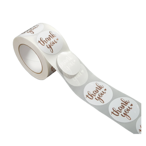 สติกเกอร์วงกลมพิมพ์โลโก้แบรนด์ตามสั่ง สำหรับบรรจุภัณฑ์อาหาร กาวติดกระดาษ PLA กันน้ำ ฉลากปิดผนึกแบบม้วน ฟอยล์สีทอง - Product Image 1