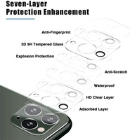 9H protecteur de lentille de caméra arrière pour iPhone 14 Max /14 Pro Max 13 12 Mini 11 Pro Max verre circulaire de nuit