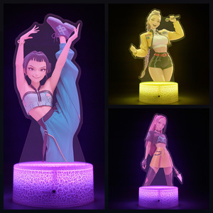 Nuevo Producto de Alta Calidad K-pop Demon Hunters Anime: Letrero Humanoide de Pie para Escritorio con Luz Nocturna de 16 Colores y Control Remoto, Edad 12+ - Product Image 2