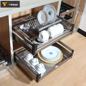 Kitchen plate rack kitchen cabinet hardware accessories organizer pull out drawers basket kitchen basket drawers