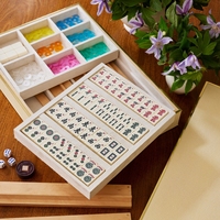 Boîte de rangement en bois pour jeu de mahjong américain personnalisé, avec couvercle
