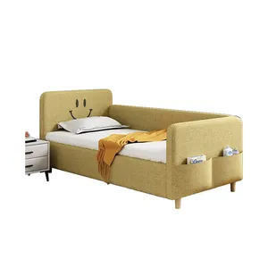 أثاث غرفة الطفل الأكثر مبيعًا سرير أطفال من الخشب الصلب الفاخر سرير أطفال متصل بالربط بحاجز للحماية