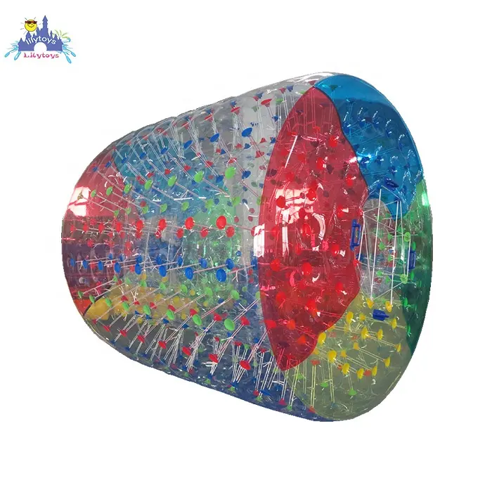 Cilindro inflable transparente, Bola de burbuja de agua humana, rodillo flotante de PVC, para caminar