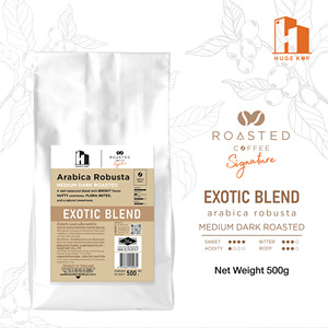 Mezcla de café de etiqueta privada tostado Arábica Robusta granos de café Espresso medio-oscuro suministro al por mayor solución de marca de café OEM - Product Image 1