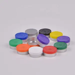 Vente en gros de bouchons pharmaceutiques 13mm 20mm à couvercle rabattable en plastique aluminium pour flacons en verre injectables