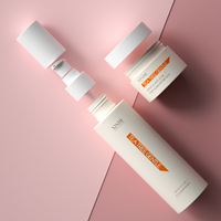 Ensemble d'emballages cosmétiques en plastique mat de luxe personnalisés pour toner, crème, lotion, flacon compte-gouttes, pot 50/100/150 ml