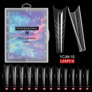 120 pièces de capsules d'ongles en gel UV français pour extension rapide, formes d'ongles artificiels en acrylique pour manucure - Product Image 3