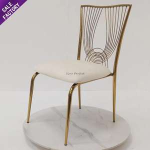 Silla de Acero Inoxidable Dorada de Diseño Moderno para Eventos, Banquetes, Fiestas y Bodas, Venta al Por Mayor - Product Image 1