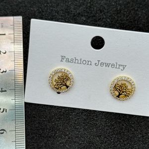 Venta al por mayor de joyería de latón Unisex 14K chapado en oro clásico diamante incrustado Zircon Tree Life Stud Pendientes Hope Arbol DE <span class=keywords><strong>LA</strong></span> <span class=keywords><strong>Vida</strong></span> - Product Image 3