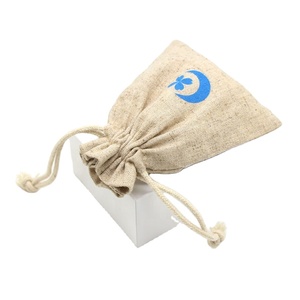 Pochette en lin avec cordon de serrage pour bijoux, doublure en velours, pour emballage de cadeaux de Noël, lavable, impression de logo personnalisée - Product Image 5
