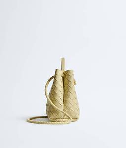 Reloj Mecánico de Lujo para Hombre Bottega BV en Cuero Genuino con Patrón de Rejilla de Diamantes, Cierre Abierto, Correa Única - Veneta - Product Image 3