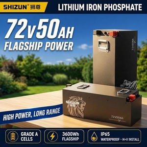Batterie de moto électrique 60V 72V, pack de batteries au lithium LiFePO4 72V50Ah avec 3000 cycles - Product Image 1