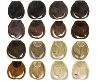 Cheveux synthétiques frange droite frange avant naturelle clip dans les extensions de cheveux ligne pleine frange frange résistant à la chaleur postiche 30 grammes
