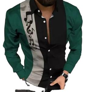 Top-Notch da <span class=keywords><strong>uomo</strong></span> con stampa floreale Slim Fit <span class=keywords><strong>camicia</strong></span> da lavoro Design formale <span class=keywords><strong>oversize</strong></span> per feste di matrimonio primavera uso antirughe - Product Image 2