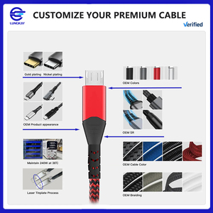 Cavo Micro USB 2.0 Intrecciato in Nylon LUNG AKY da 3 Piedi, Ricarica Rapida 3A, Cavo Dati USB-A a Micro-B ad Alta Velocità - Product Image 4