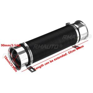 76mm 1M Car Air Filter Intake Cold Pipe Flexible Duct Feed <b>Hose</b> Kit With Tuyere Inlet <b>Clamp</b> Tube <b>Hose</b> Air Intake Pipe - Product Image 6
