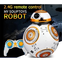 Robot RC 2.4G télécommandé avec son, figurine d'action améliorée, robot intelligent BB8, modèle de jouet pour enfants