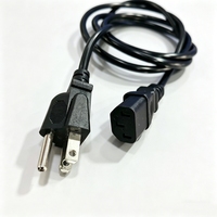 Câble d'alimentation certifié ETL US à 3 broches vers C13, 13A 125V, 1m, 16AWG, câble d'extension robuste pour moniteur PC, imprimante