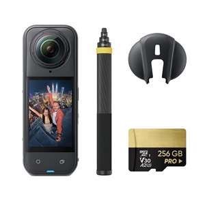 Inst360 X5 Videocamera Sportiva 4K Impermeabile 15m Angolo di Visione 180° Tracciamento del Viso Senza Drone Senza Problemi Bundle - Product Image 1