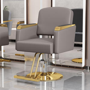 Silla de Estilista Moderna de Altura Ajustable Hidráulica, de Cuero Sintético, para Salón de Belleza y Barbería, con Base de Metal y Asiento Cómodo - Product Image 4