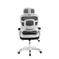 Chaise de bureau de direction à dossier réglable en maille Chaise pivotante en métal pour jeux à domicile avec design moderne et ergonomique en tissu rotatif