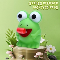 Vente Chaude Jouet Extensible et Moelleux, Cadeaux de Fête, Mignon Grenouille à Grands Yeux et Dinosaure à la Langue Extensible, Jouet Anti-Stress à Presser