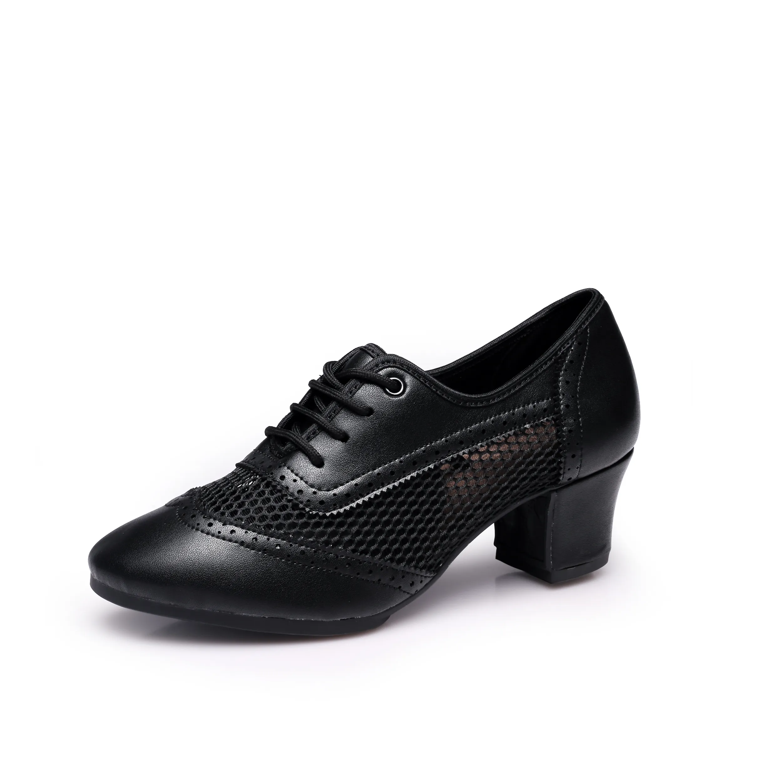 805 cuir extérieur + maille nouvelle mode chaussures de danse latine reconnaissent le nouveau style de chaussures de professeur pour femmes