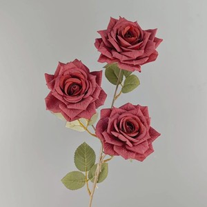 3 Heads <b>Artificial</b> Rose <b>Flower</b> Long Stem Silk <b>Flower</b> Floral Arrangement Wedding Party Decor - Product Image 4