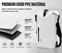 Sac à dos étanche en bâche PVC 500D de 25 L avec logo personnalisé pour le camping et la randonnée