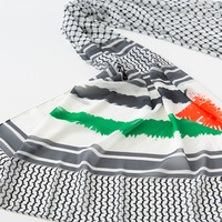 Yibaolli usine approvisionnement Palestine drapeau Kuffiyeh imprimé Ara longue écharpe en mousseline de soie foulard