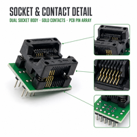 Adaptor Soket Uji IC OP8 ke DIP8 150mil Konverter PCB Soket Ganda dengan Kontak Pegas Emas untuk Layanan Pemrograman