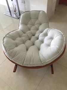 Poltrona a dondolo moderna e semplice in pelle, set di mobili lounge a dondolo per soggiorno domestico - Product Image 5