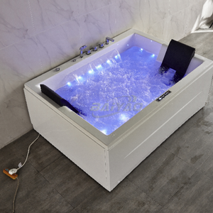 สไตล์ยุโรปหรูหรา 2 คนในร่มอ่างน้ําวนนวดอ่างอาบน้ําพร้อมไฟ LED ฟองอ่างน้ําร้อนสปาอ่างสําหรับห้องน้ําในบ้าน - Product Image 5