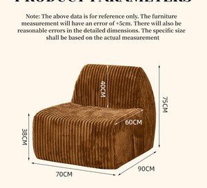 Sillón Individual Compacto con Compresión al Vacío, Sillón Reclinable para Espacios Pequeños, Sala de Estar - Product Image 3