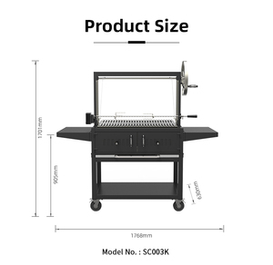 <span class=keywords><strong>Barbecue</strong></span> au charbon de bois en acier inoxydable de luxe moderne de qualité supérieure pour l'extérieur en bois d'Argentine <span class=keywords><strong>avec</strong></span> feu réglable et chariot - Product Image 2