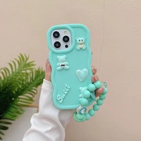Mignon belle coque de téléphone arrière pour Samsung A03S A02S M02S A04 A55 A35 femmes appropriées fille avec bracelet