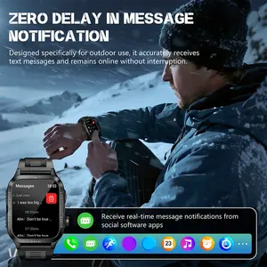 2025 mujeres hombres 880mAh batería reloj inteligente LED Flash 1,96 pulgadas HD BT llamada impermeable natación 3ATM al aire libre NFC para Android IOS - Product Image 5
