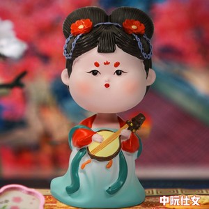 หยู โม ตัง ตุ๊กตาสตรีราชสำนักสมัยราชวงศ์ถัง งานฝีมือเรซิ่น ของตกแต่งบ้าน ของตกแต่งโต๊ะทำงาน ของขวัญปีใหม่จีน - Product Image 3