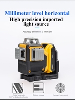 Niveau laser rotatif industriel de qualité DIY, 360°, faisceau laser vert 2 mm, trépied, auto-nivelant, batterie au lithium, construction, aménagement paysager