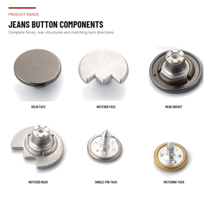 Boutons ronds modernes en métal argenté 20 mm, rivets en alliage de zinc pour pantalons en jean - Product Image 4